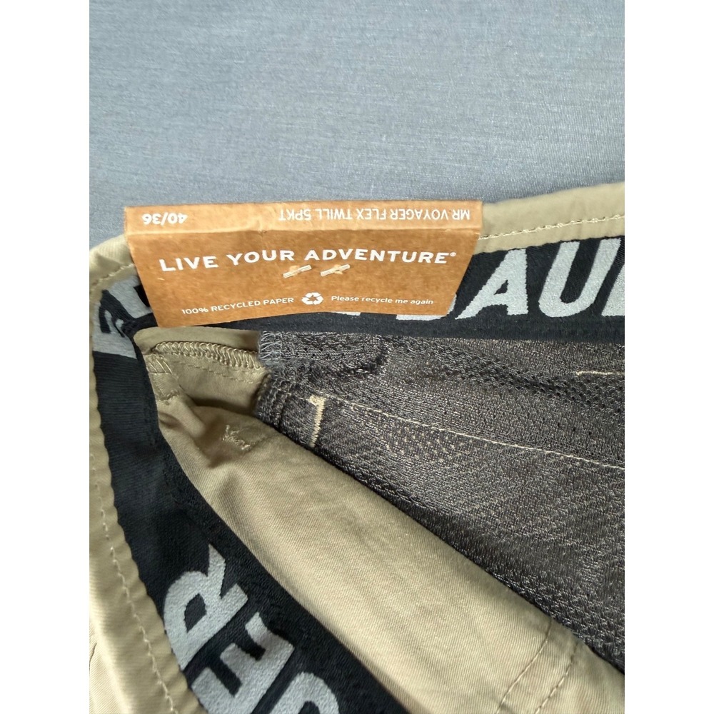 Eddie Bauer Voyager Flex Slim Fit Slim Leg 40x36 Khaki Tan Twill Pant 5 Pkt NWT - Picture 13 of 13